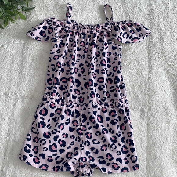 Cat & Jack Pink Leopard Romper 2T EUC - Picture 1 of 9